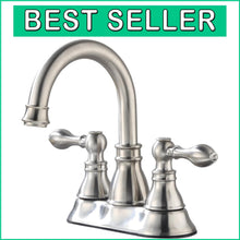 Load image into Gallery viewer, Lead-Free Brushed Nickel Deck-Mounted Bathroom Faucet with Easy Installation