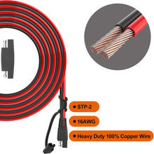 Load image into Gallery viewer, SAE to SAE Quick Disconnect Cables 25FT - Complete 4 Pack with Protection Caps