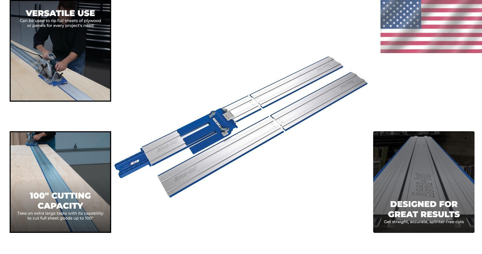 Versatile Track Saw Guide with 26.5" Aluminum Tracks - Ideal for Woodworking