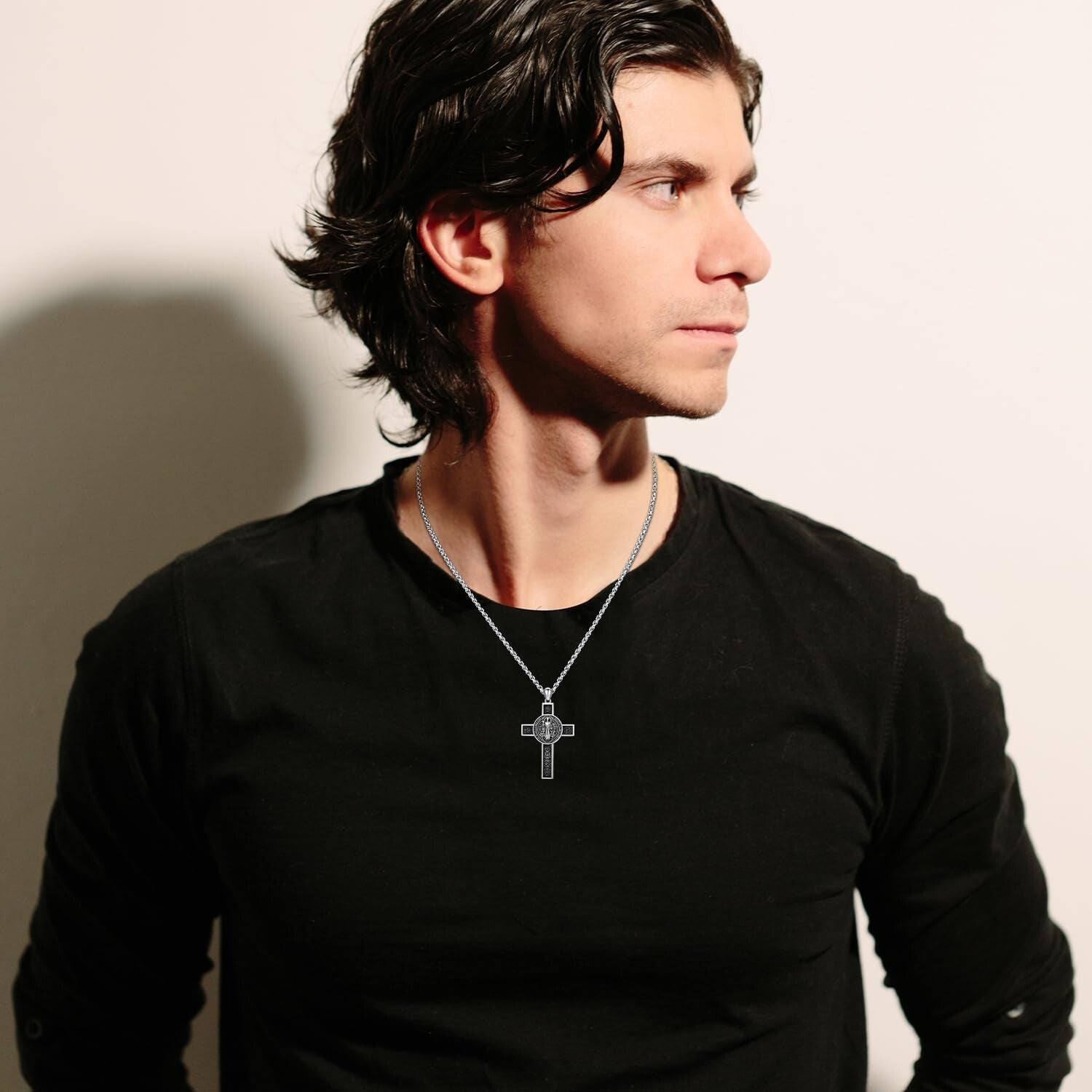 925 Sterling Silver St. Benedict Crucifix Necklace - Meaningful Catholic Gift