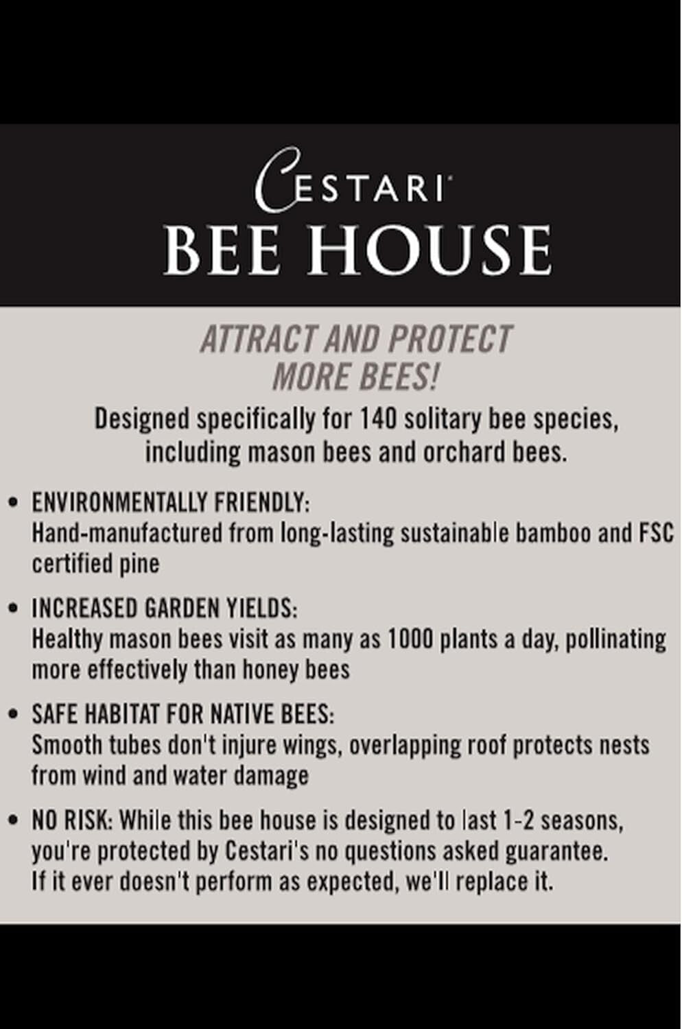 Eco-Friendly Mason Bee House with Bamboo Tubes - Attract Gentle Pollinators