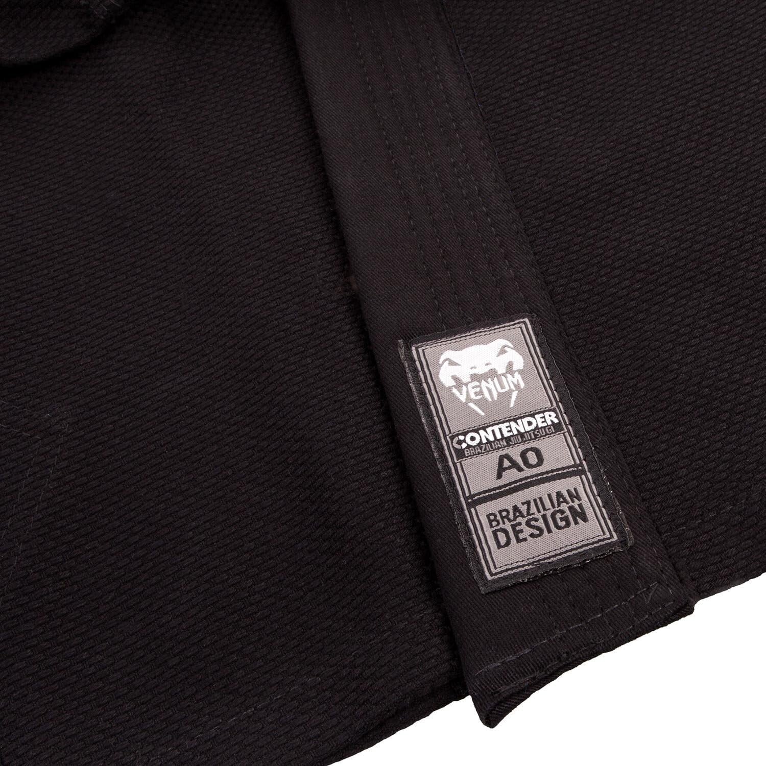 Durable 350 gsm Venum Contender 2.0 BJJ Gi - Black Cotton for Adults