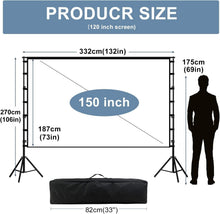 Load image into Gallery viewer, Lightweight 150'' Projector with Stable Stand: Perfect for Parties &amp; Meetings
