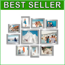 Load image into Gallery viewer, Stylish Silver Picture Frame Set - Includes 2 Large, 4 Medium &amp; 4 Small Frames