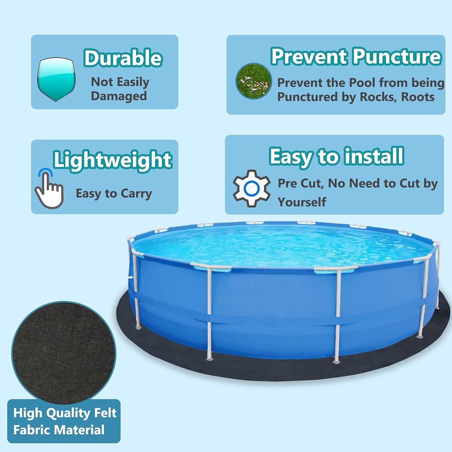 Durable 18FT Round Pool Liner Pad - Extend Your Pool's Lifespan Effortlessly