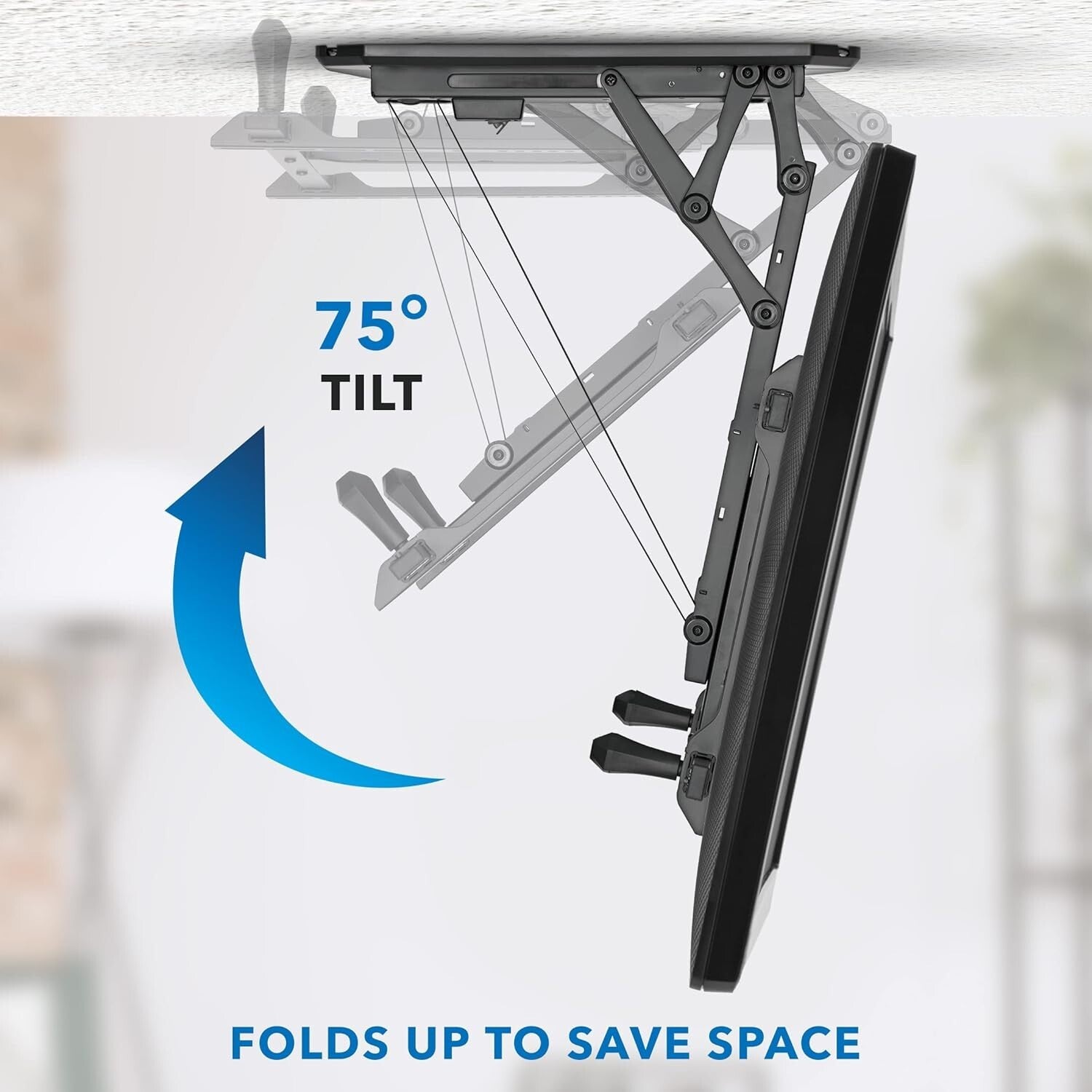 Electric Flip-Down TV Bracket Holds Up to 77 lbs - Perfect for Stylish Spaces