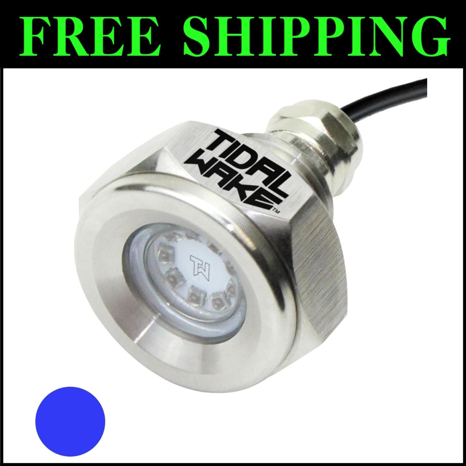 Ultra Bright 1800 Lumen LED Boat Drain Plug Light - Quick Connect & Waterproof