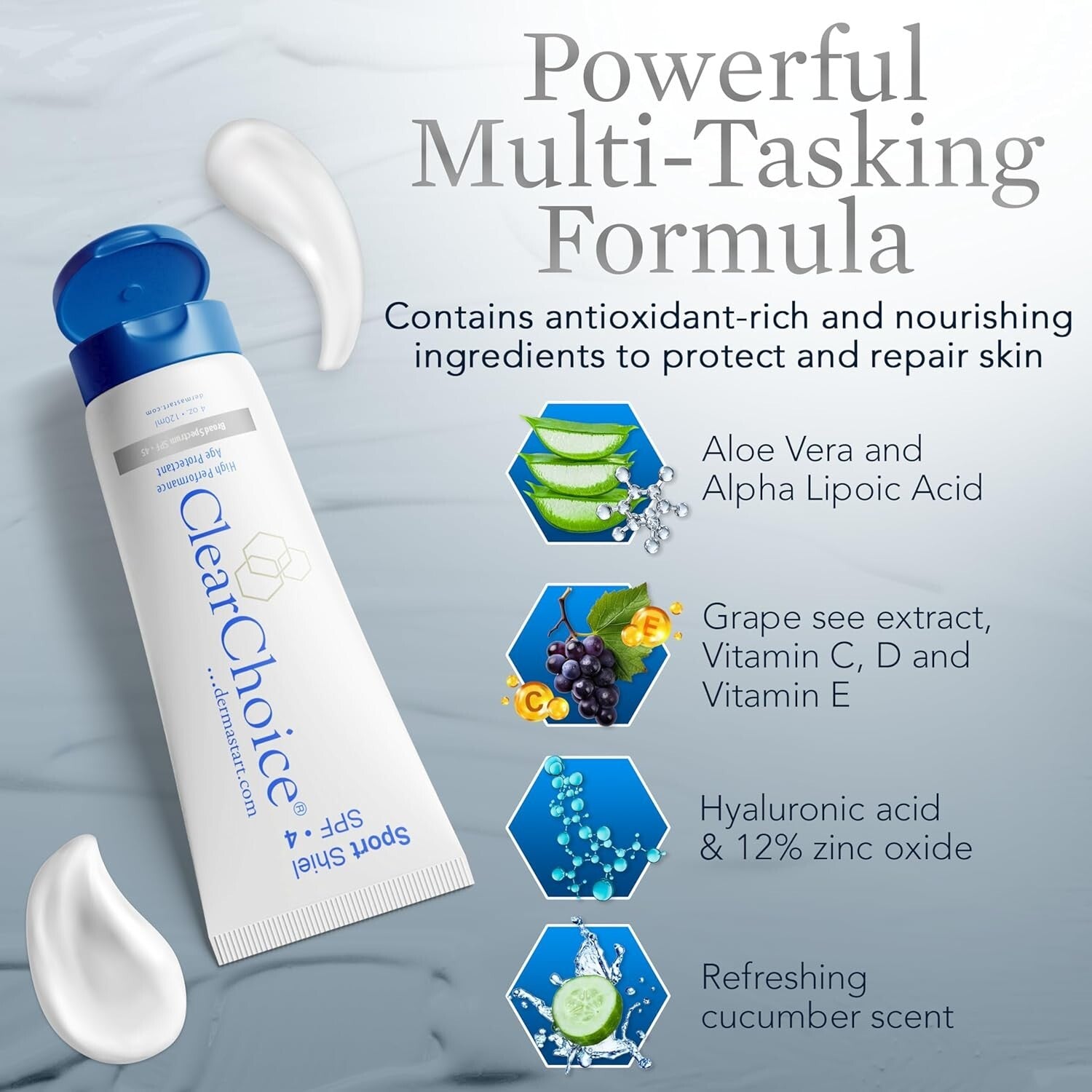 Hydrating Zinc Oxide Face Sunscreen SPF 45 - Broad Spectrum & No White Cast