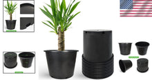 Load image into Gallery viewer, Set of 10 Elegant Black Planter Containers - 6.3 Gallons for Indoor/Outdoor Use
