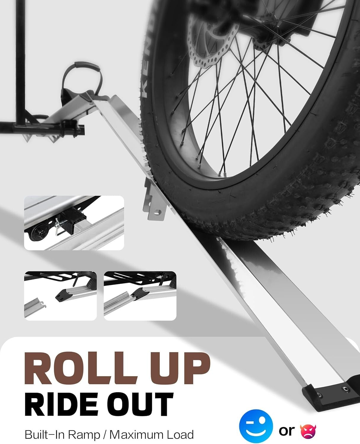 Heavy-Duty Bike Rack with Ramp - Ideal for Cars, SUVs & RVs, 2-inch Receiver