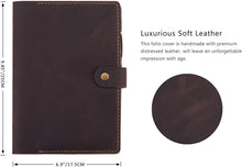 Load image into Gallery viewer, Handcrafted Leather Folio for 6x9 Steno Pads with Card Slots - Coffee Color