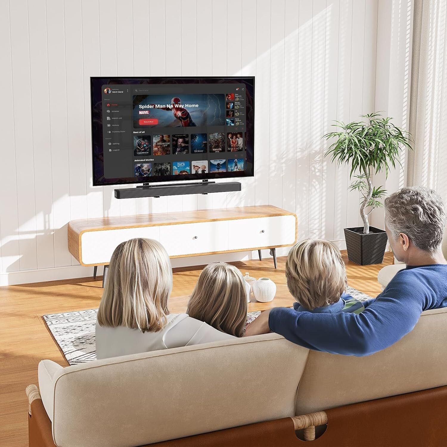 Adjustable Soundbar Mount for Most Brands, Space-Saving Design for Smart Homes