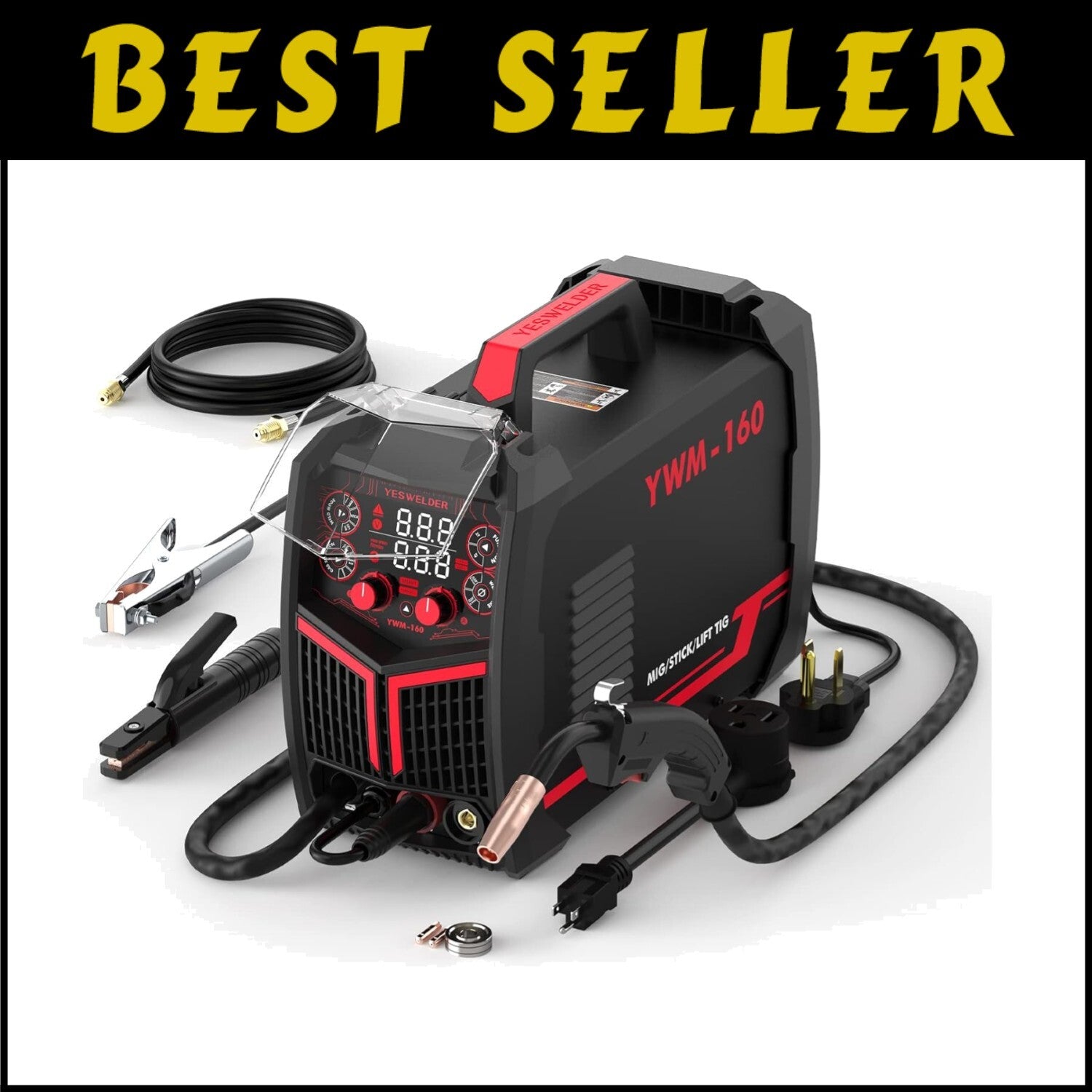 Portable 4-in-1 MIG Welder with Synergic Control & LED Display - 110V/220V