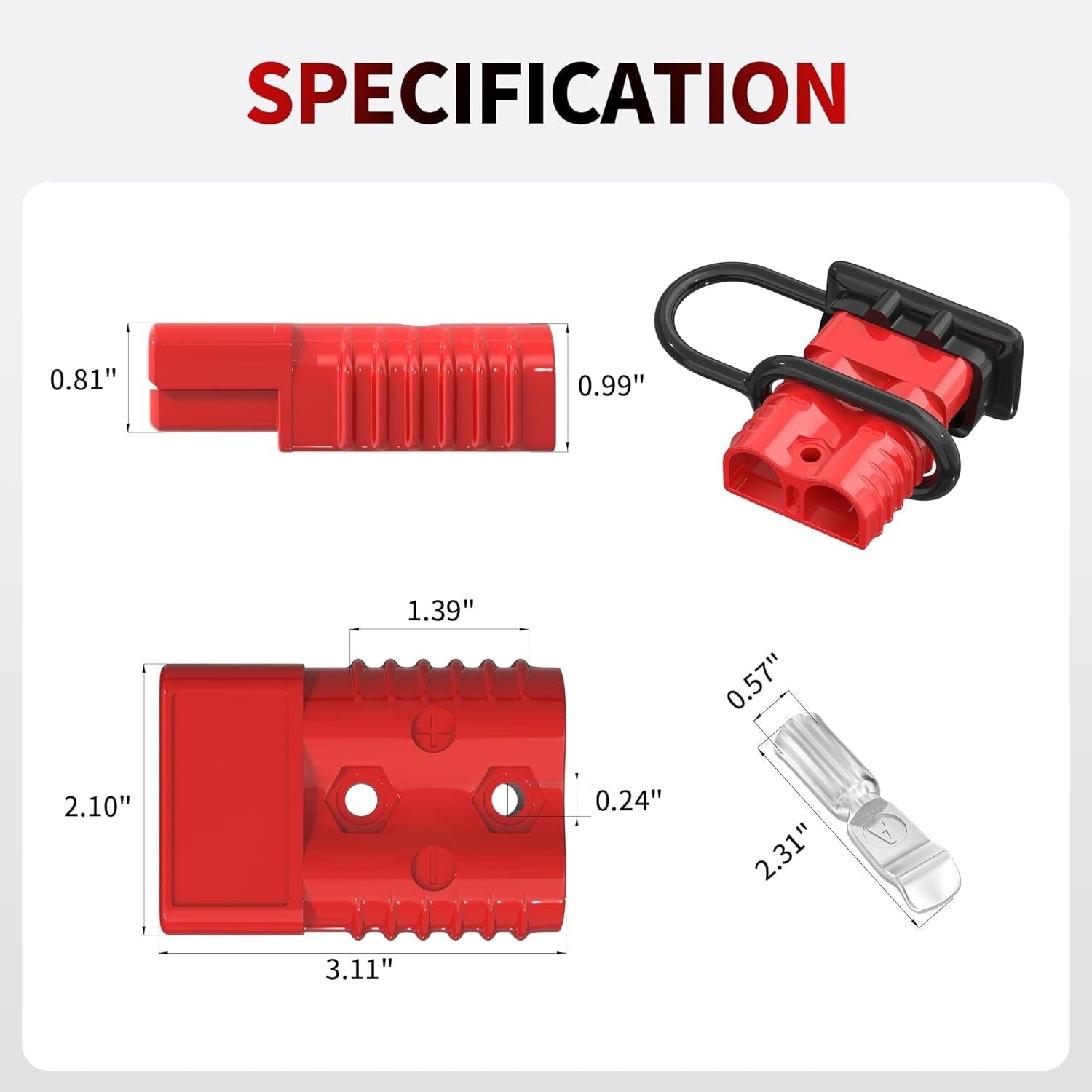 Heavy-Duty 14FT 2AWG Quick Disconnect Battery Connector for Forklift & Car