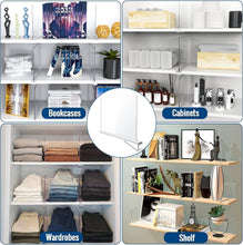 Load image into Gallery viewer, 12 Pack Clear Acrylic Shelf Dividers for Stylish Closet and Home Organization