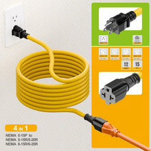 Load image into Gallery viewer, 15FT NEMA 5-15P Heavy Duty Extension Cable - Supports Wide Voltage Range