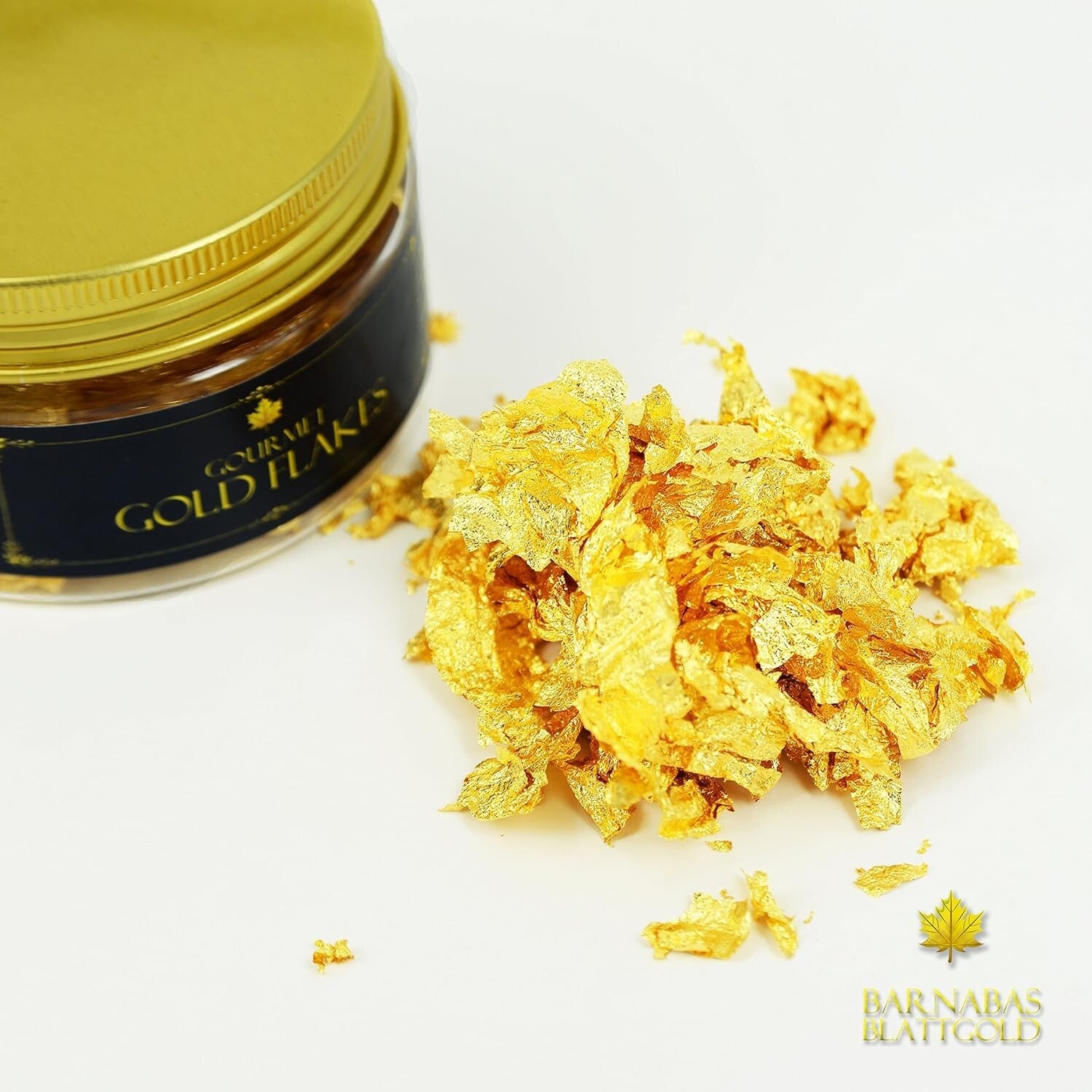 Natural 23.75 Karat Edible Gold Flakes in 150mg Jar for Baking Delights