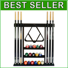 Load image into Gallery viewer, Premium Solid Hardwood Wall Mount Cue Rack - Organize Your Game Room Elegantly