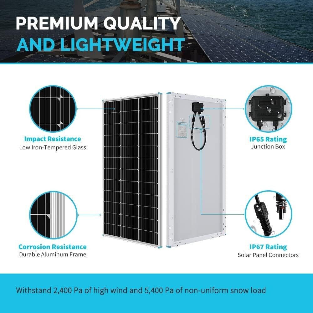 200W Monocrystalline Solar Starter Kit with 40A MPPT for Off-Grid Adventures