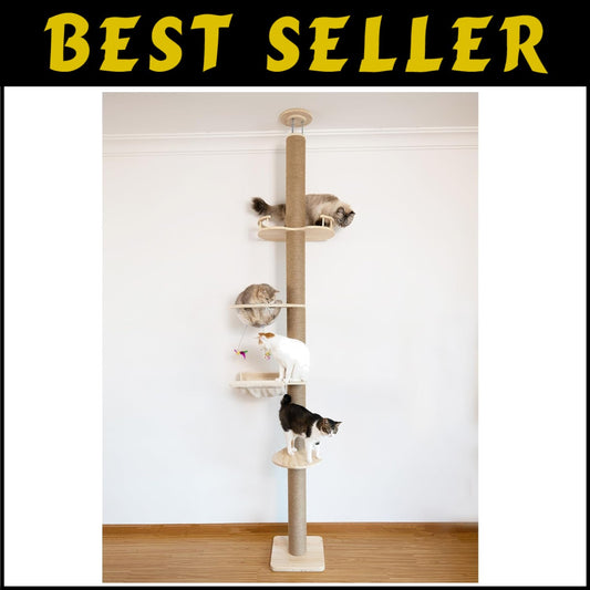Indoor Cat Scratching Post and Activity Tree - Adjustable Height & Modern Design