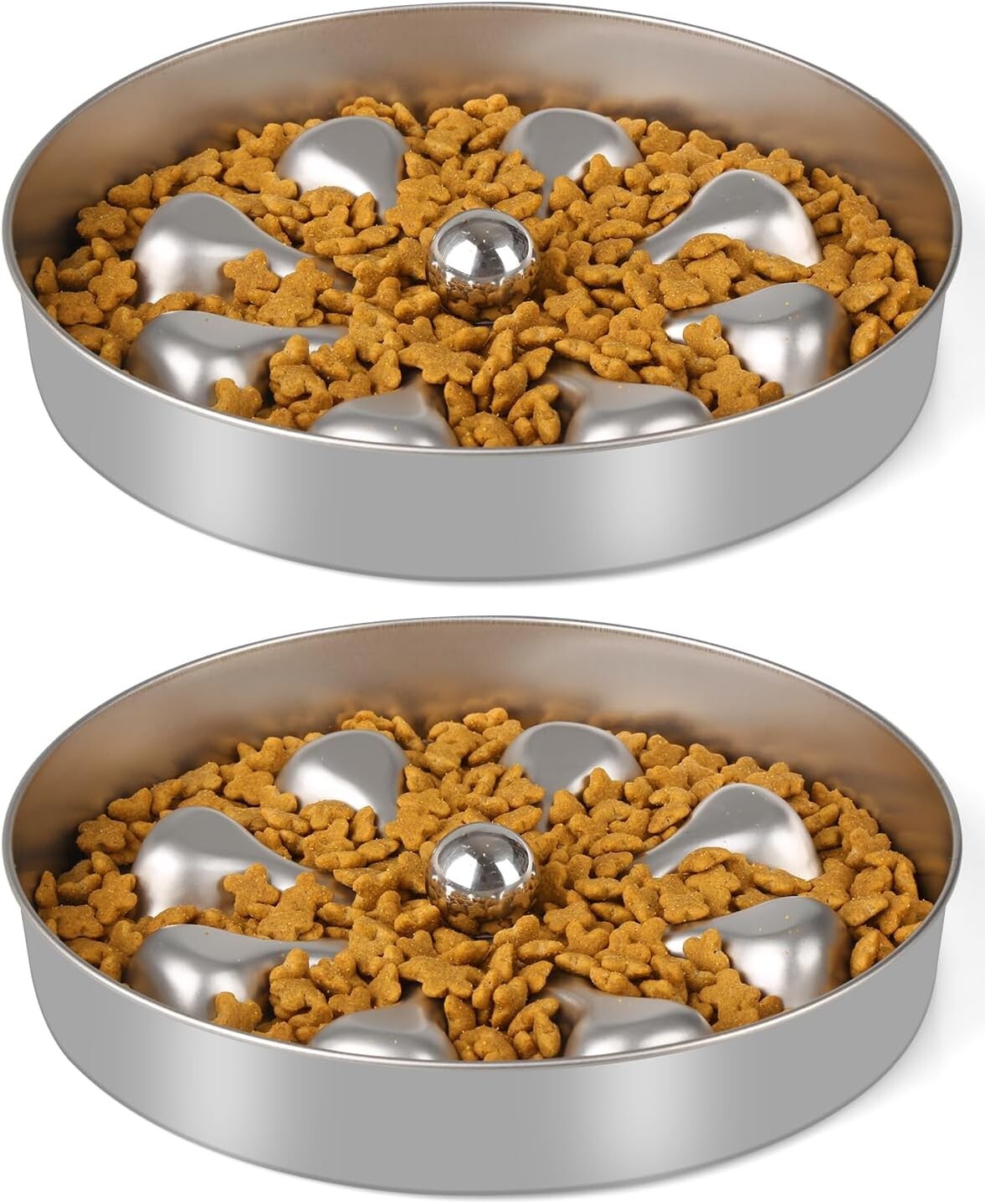 Stainless Steel Slow Feeder Bowls for Dogs - 5 Cups Capacity - Easy to Clean