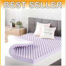 Load image into Gallery viewer, Full Size Egg Crate Memory Foam Topper - Soft Lavender Infusion for Comfort
