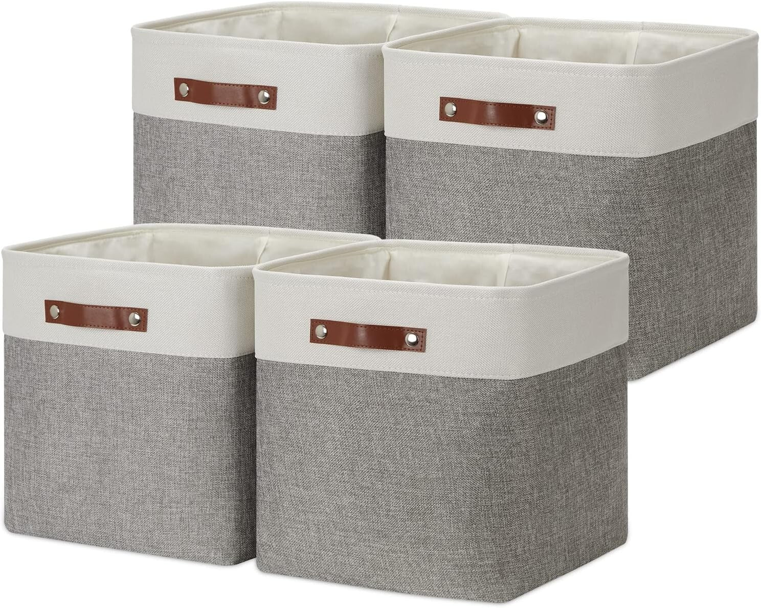 Elegant 13-Inch Foldable Linen Storage Cubes - 4 Pack for Stylish Organization