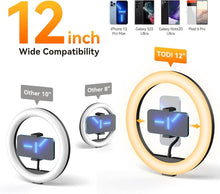 Load image into Gallery viewer, Complete Selfie Kit: 12" Ring Light with Tripod, Phone Holder &amp; Wireless Remote