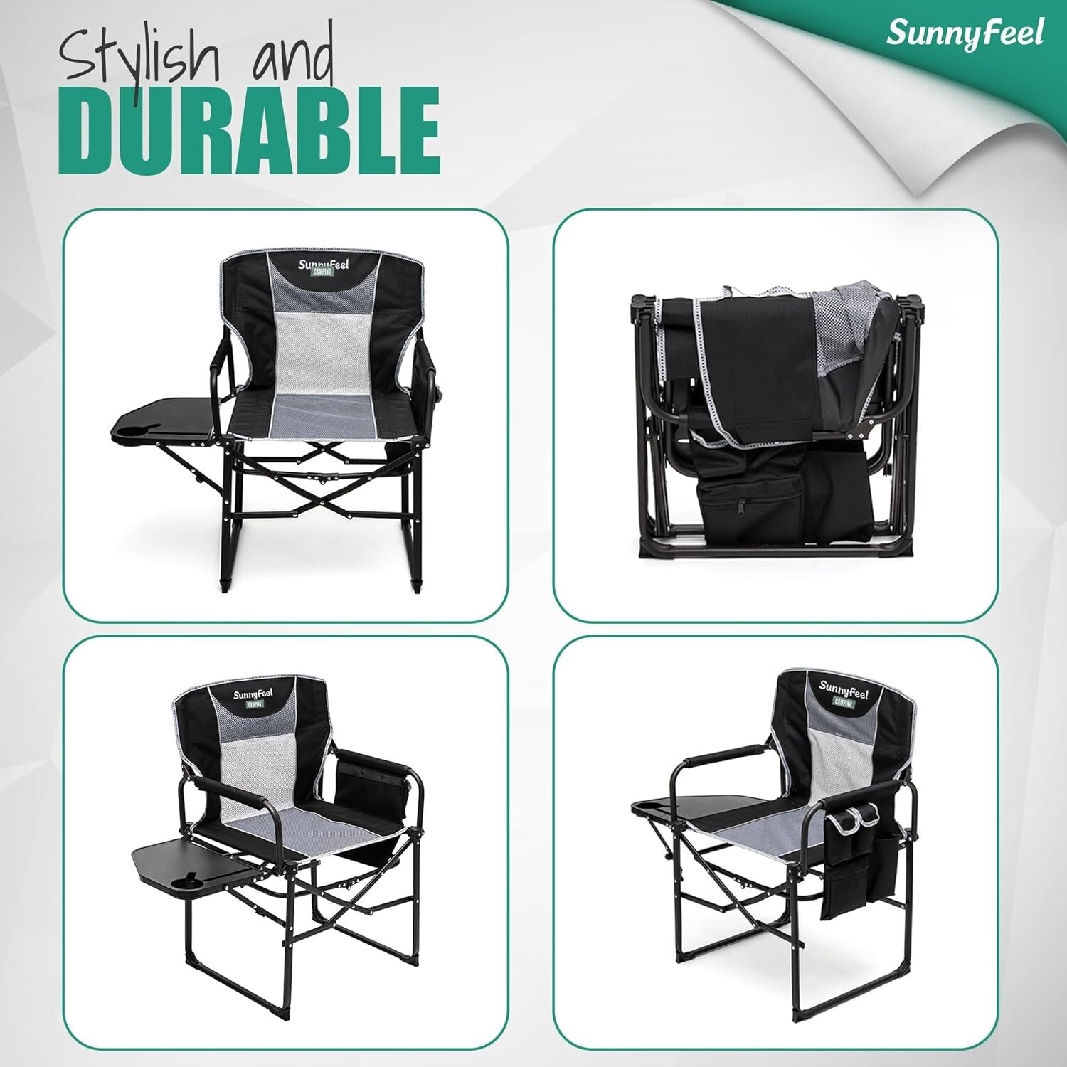 Effortless Setup Heavy Duty Camping Directors Chair - Perfect for Beach & Picnic