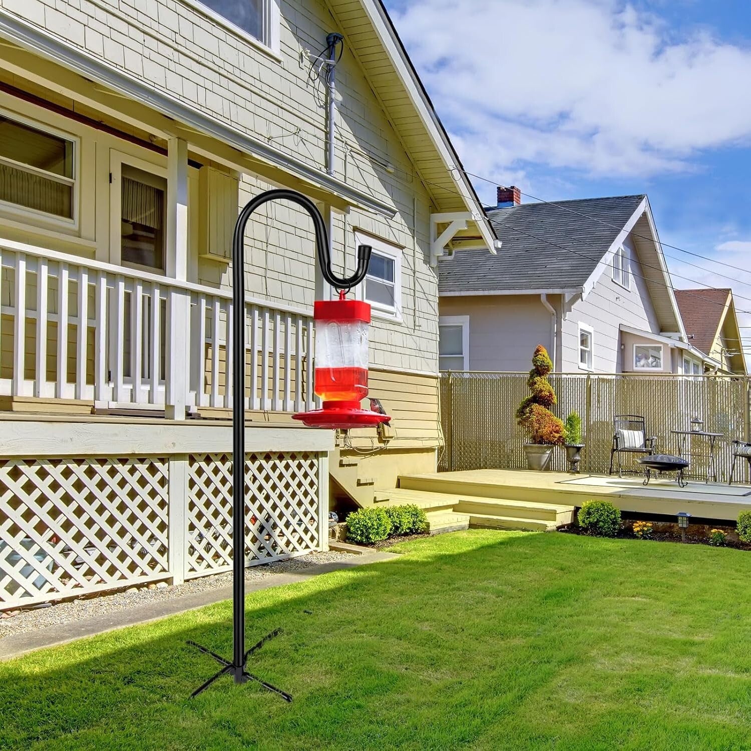 Dual 94-Inch Shepherd Hooks for Outdoor Use - Hang Feeders & Create Ambiance