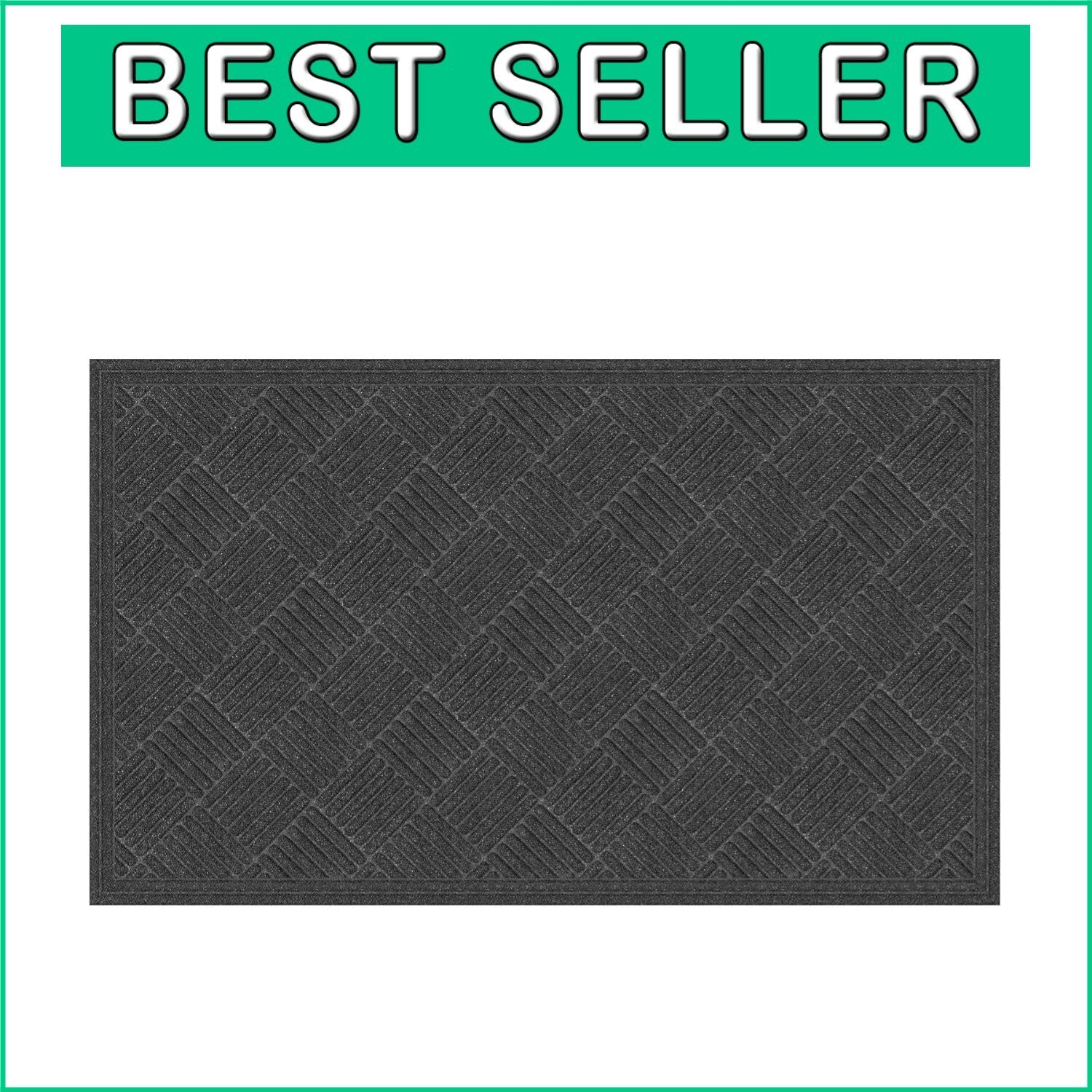Stylish 3x5 Charcoal Doormat with Needle Punched Weave - Ideal for Entryways