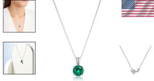 Load image into Gallery viewer, Stylish Created Emerald Birthstone Pendant Necklace 18" - Perfect Gift Idea