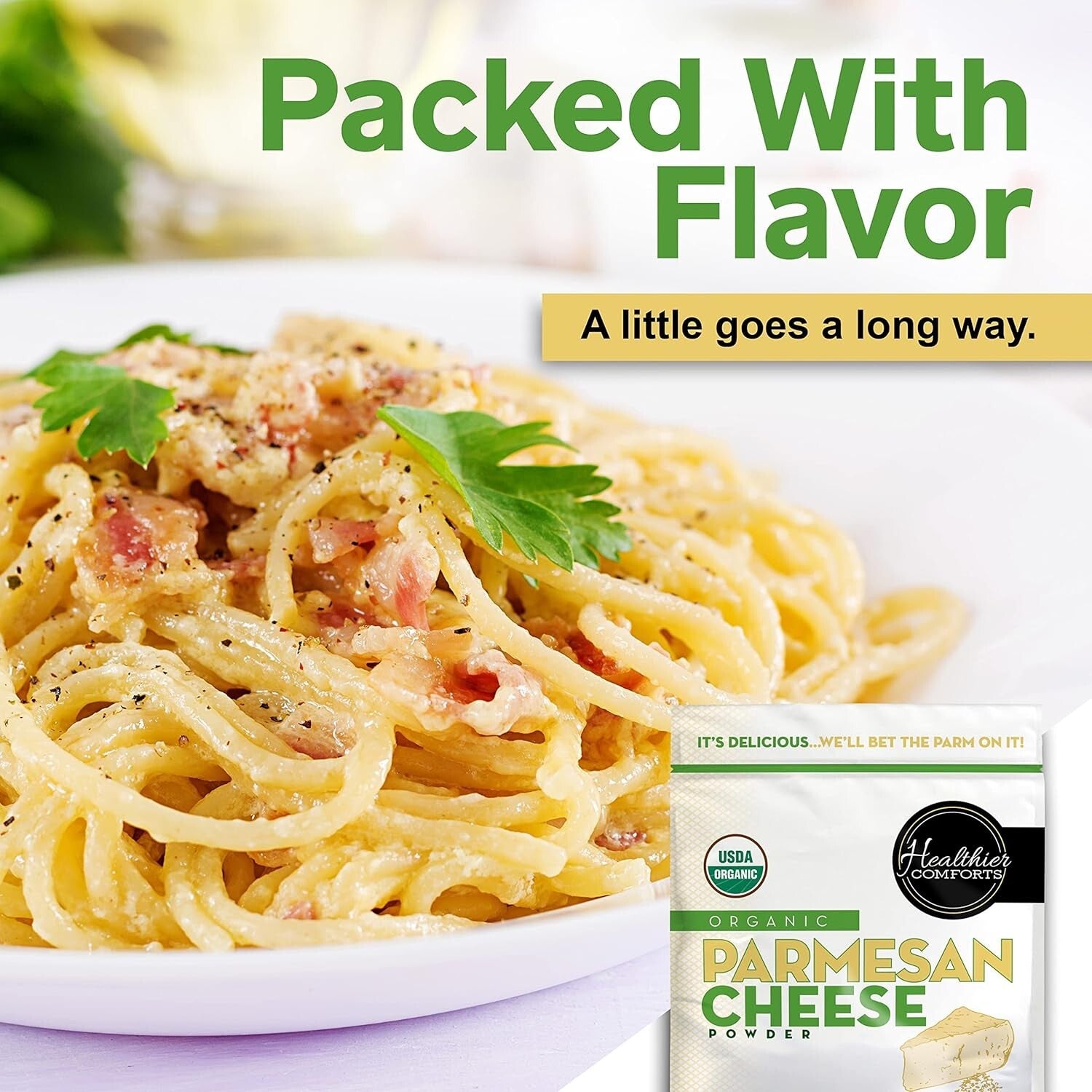 Versatile Organic Parmesan Cheese Powder - Keto-Friendly, Resealable 21oz Bag