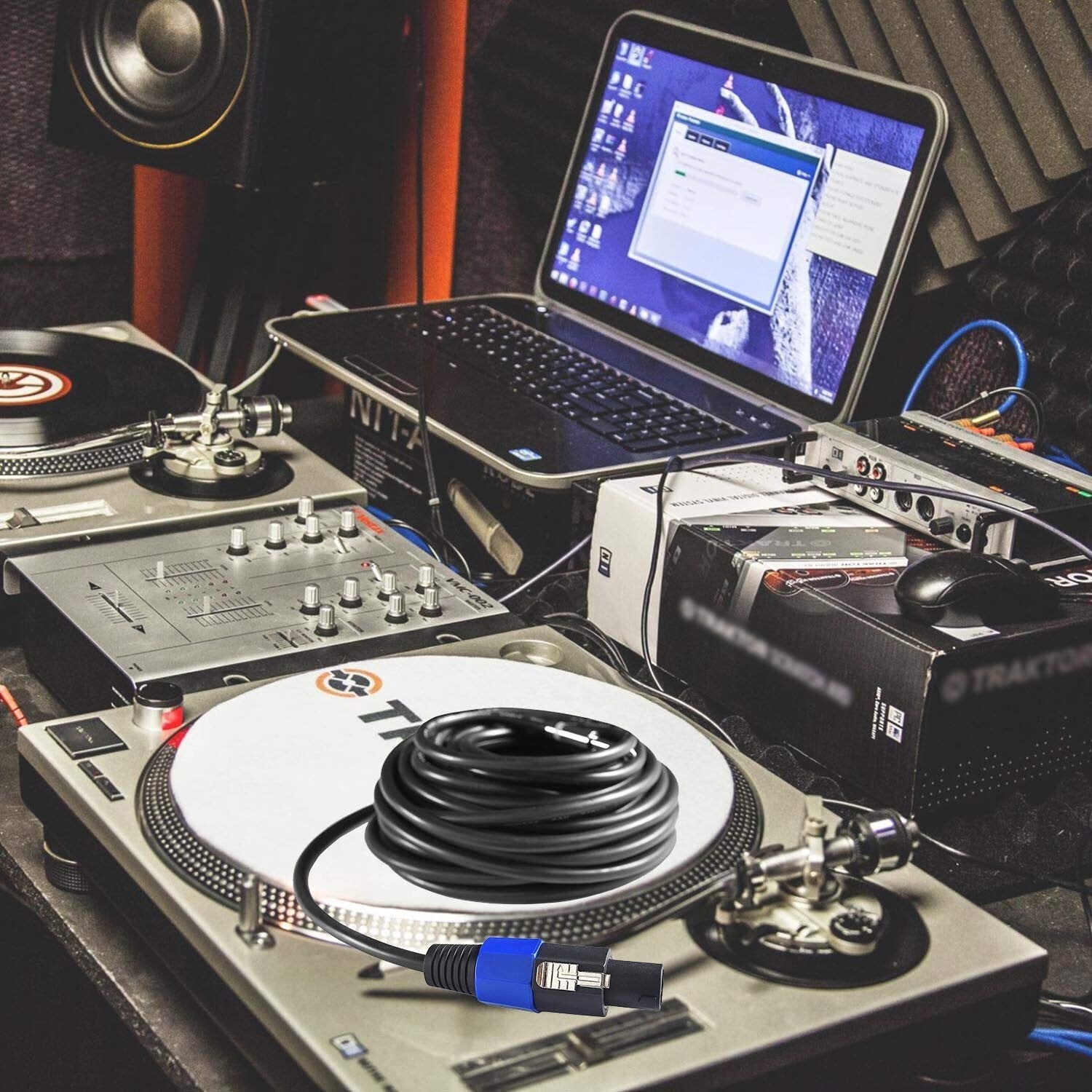 2-Pack 50 ft Speakon to 1/4" Male Speaker Cable - Professional Audio Performance