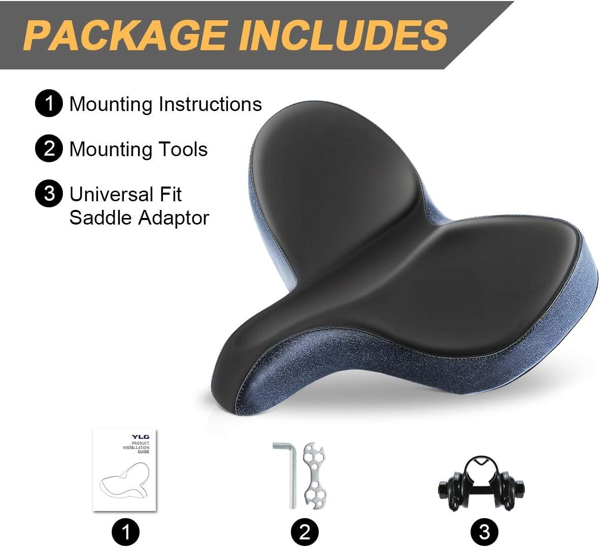 Ergonomic Waterproof Bike Seat with Dual Shock Absorbers - Fits All Bikes