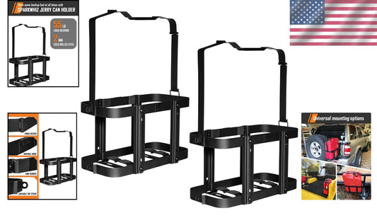 Rust-Resistant Steel Jerry Can Mounts - 5 Gallon Holder with Lockable Strap