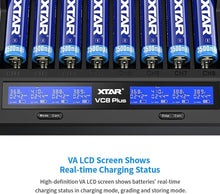 Load image into Gallery viewer, 8-Bay 21700 &amp; 18650 Smart Battery Charger with LCD Display - Fast 1A*8 Charging