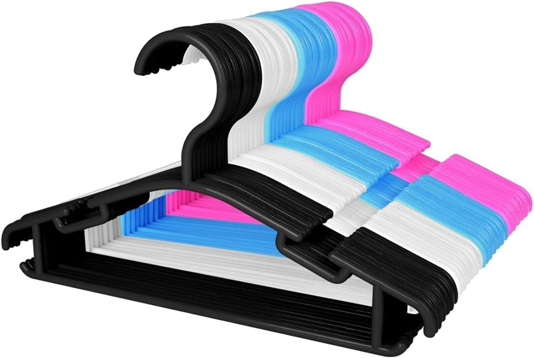 Bulk 100 Kids Clothes Hangers - Lightweight and Sturdy for Smart Organizing
