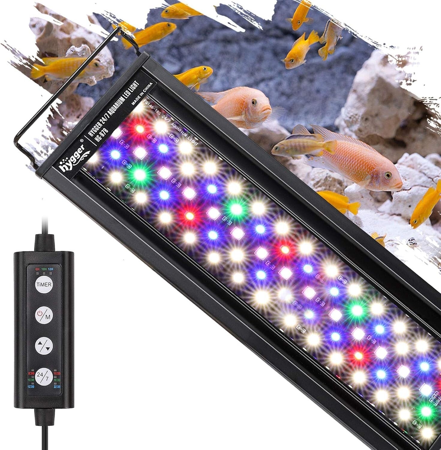 Energy Efficient 18W Aquarium Light with Waterproof Design & Timer Functions