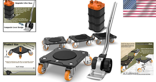 Reinforced Carbon Steel Dolly with Furniture Lifter - Innovative Moving Solution
