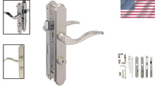 Load image into Gallery viewer, Classic Satin Nickel Mortise Lock with Keyed Deadbolt for Metal and Wood Doors