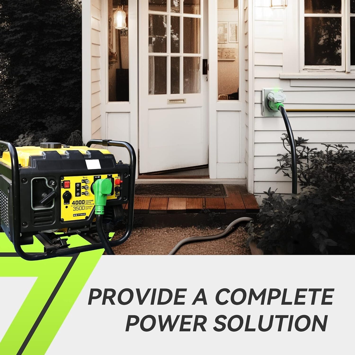 50 Amp Generator Cord 25FT with Pre-Drilled Power Inlet Box Kit, Durable & Safe