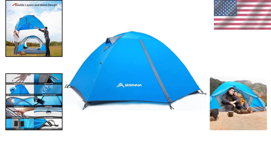 Durable Double Layer Backpacking Tent for 2 Persons - Waterproof & Easy Setup