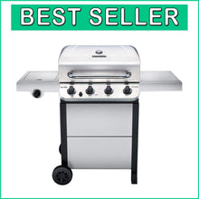 Load image into Gallery viewer, Performance Series 4-Burner Propane Gas Grill with Side Burner - Stainless Steel
