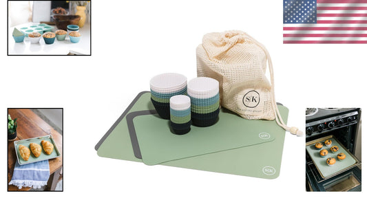 Elegant Silicone Baking Cups & Mats Gift Set - 64 Pieces in Beautiful Colors