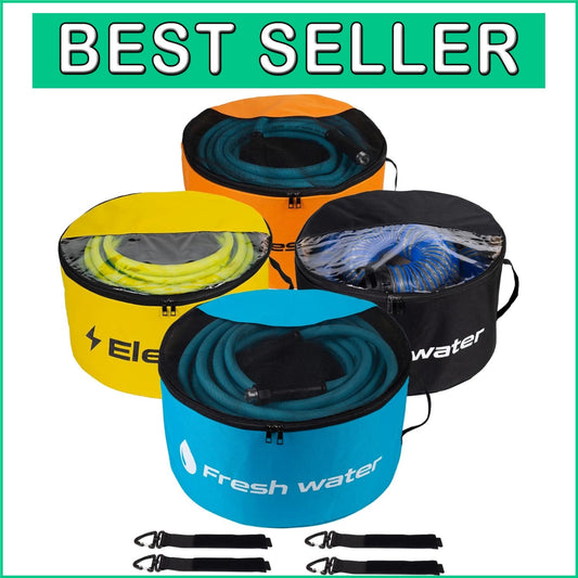 Efficient 4-Pack RV Sewer Hose Storage Bags with Waterproof Liners and Zippers