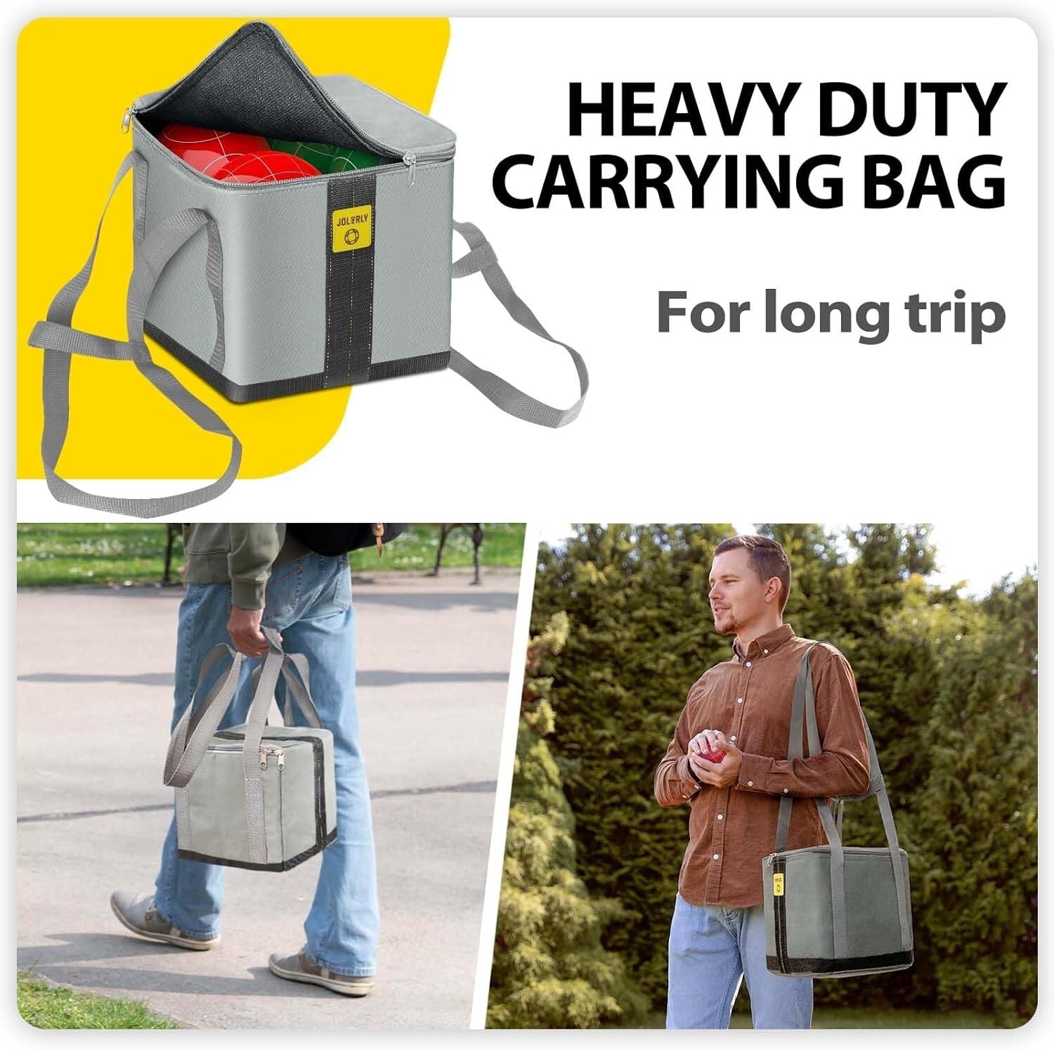 Durable 107mm Bocce Ball Set with Premium Polyresin & Carry Bag for Tournaments