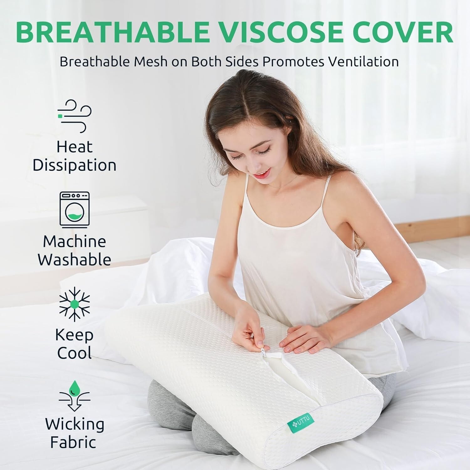 Cooling Contour Neck Pillow - Adjustable Memory Foam for Side & Back Sleepers