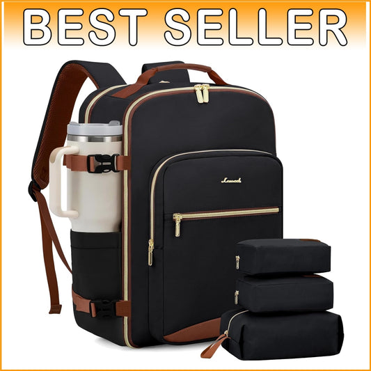 Waterproof Travel Backpack for Men & Women with 3 Packing Cubes - 40L Size