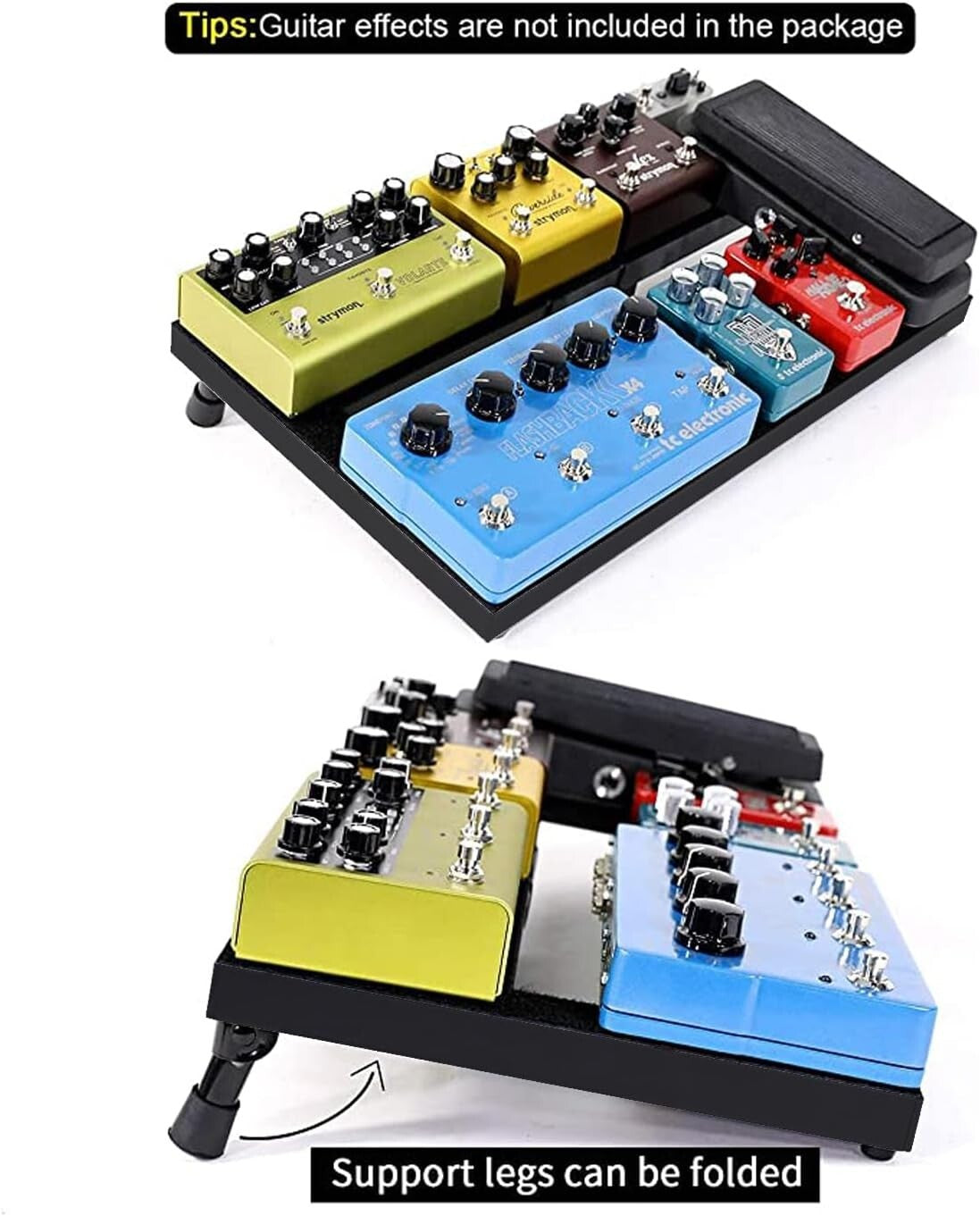 Ghost Fire 1.76lb Aluminum Guitar Pedalboard with 3 Patch Cables - 19.8''x11.5''